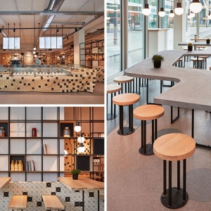 阿姆斯特丹这个咖啡厅里充满了混凝土和木质元素