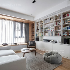 【尺子室内设计】和光同尘|这个89㎡日式三居，是一家人的图书馆和私人影院