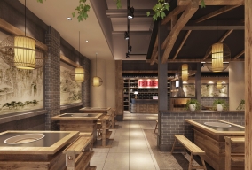 D95设计 中式风格餐饮 上海龙盛广场店