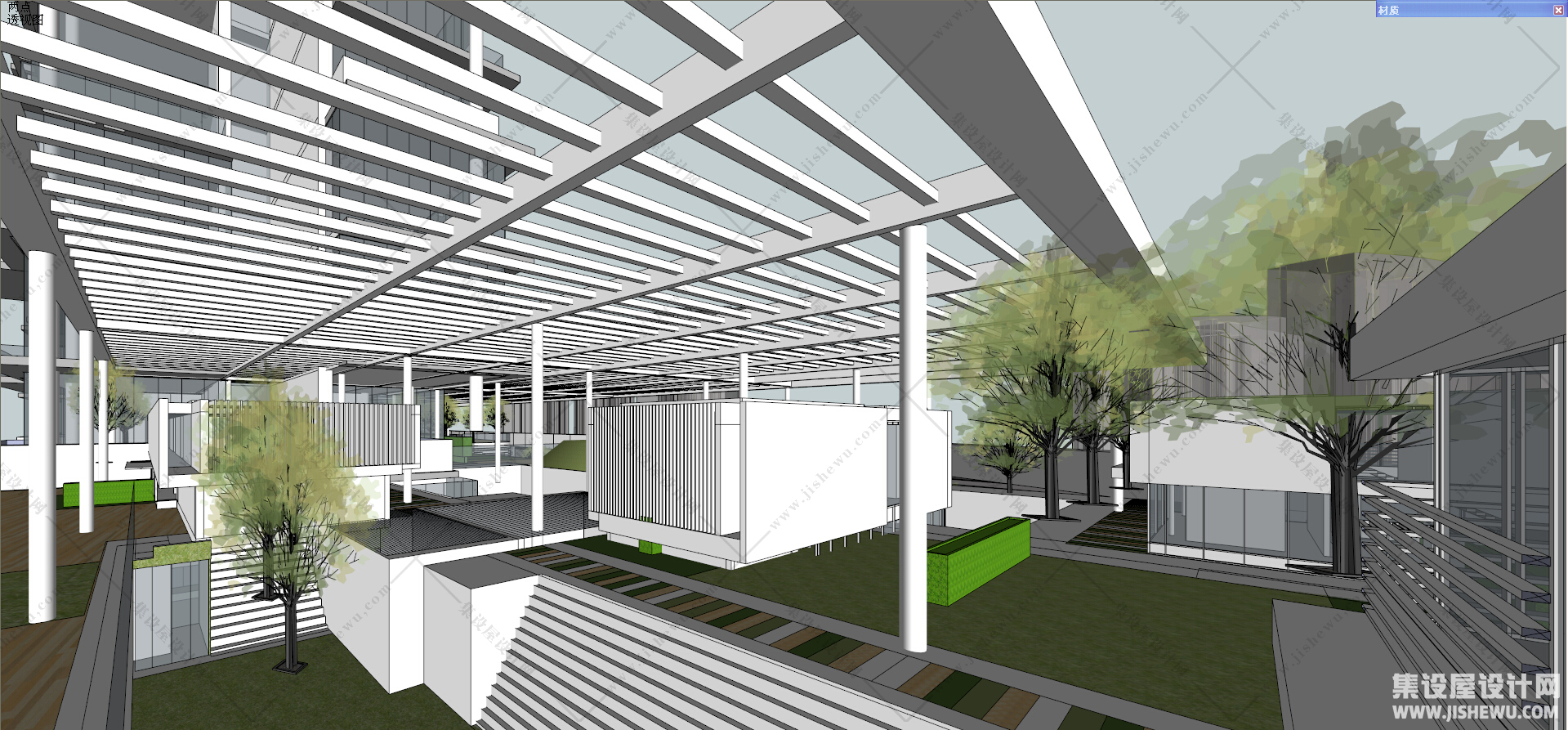 现代风格商业建筑模型-11