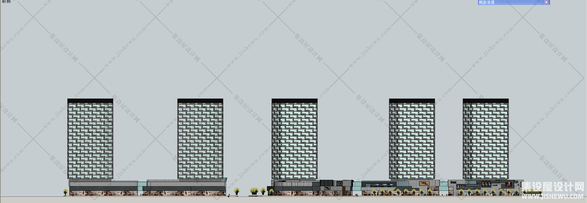 现代风格商业建筑模型-6