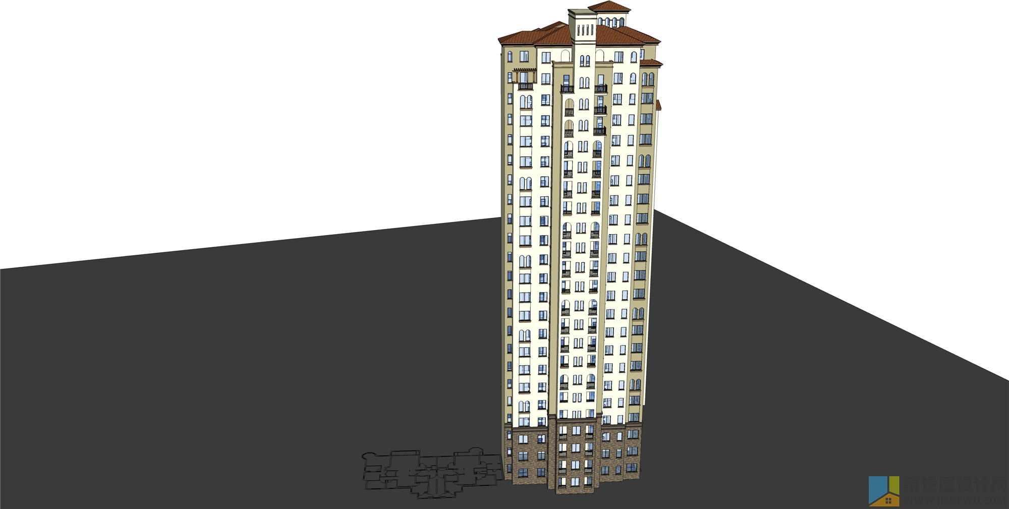 包头项目稀土新区 西班牙风格住宅+方案和cad-4