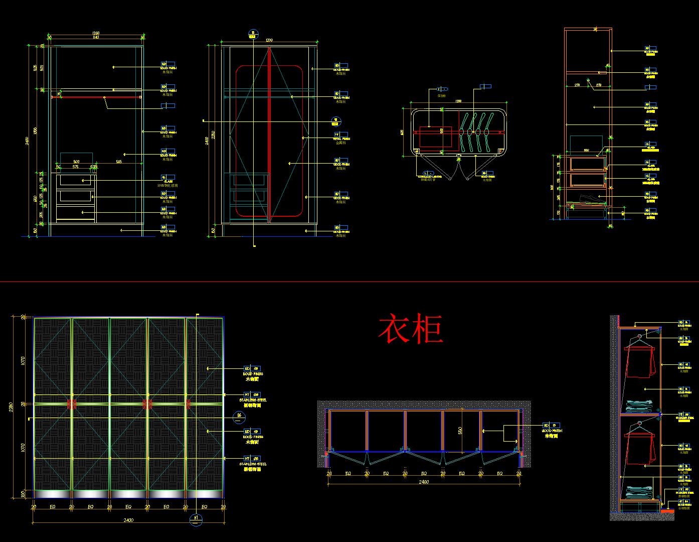 【酒店设计专用CAD图库丨平面家具CAD图库+立面图库+节点大样图库丨DWG格式丨42M-52