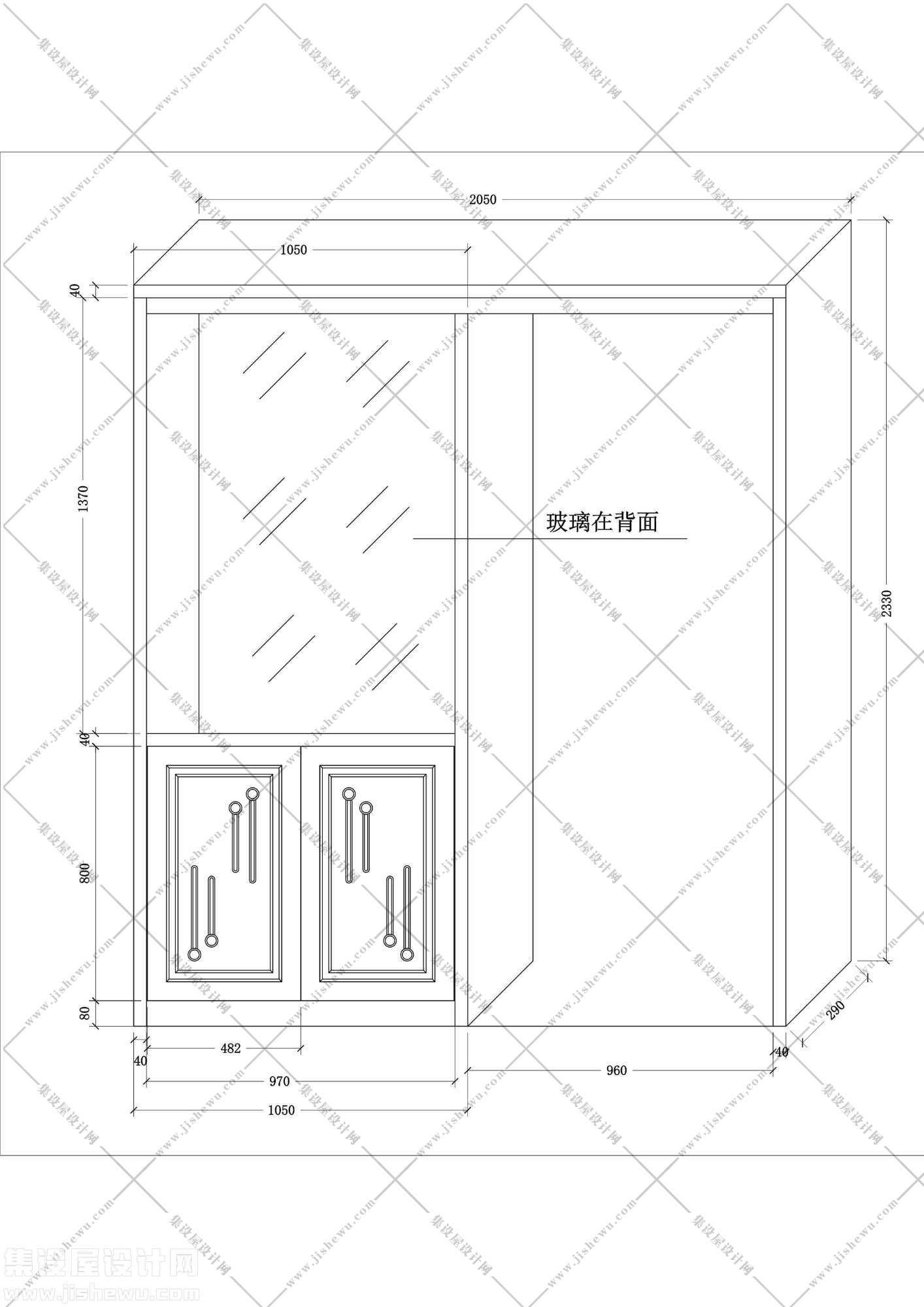 42套酒柜CAD立面图库-9