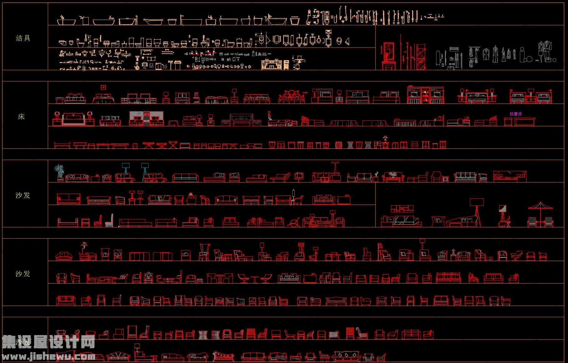 CAD室内设计立面图块-1