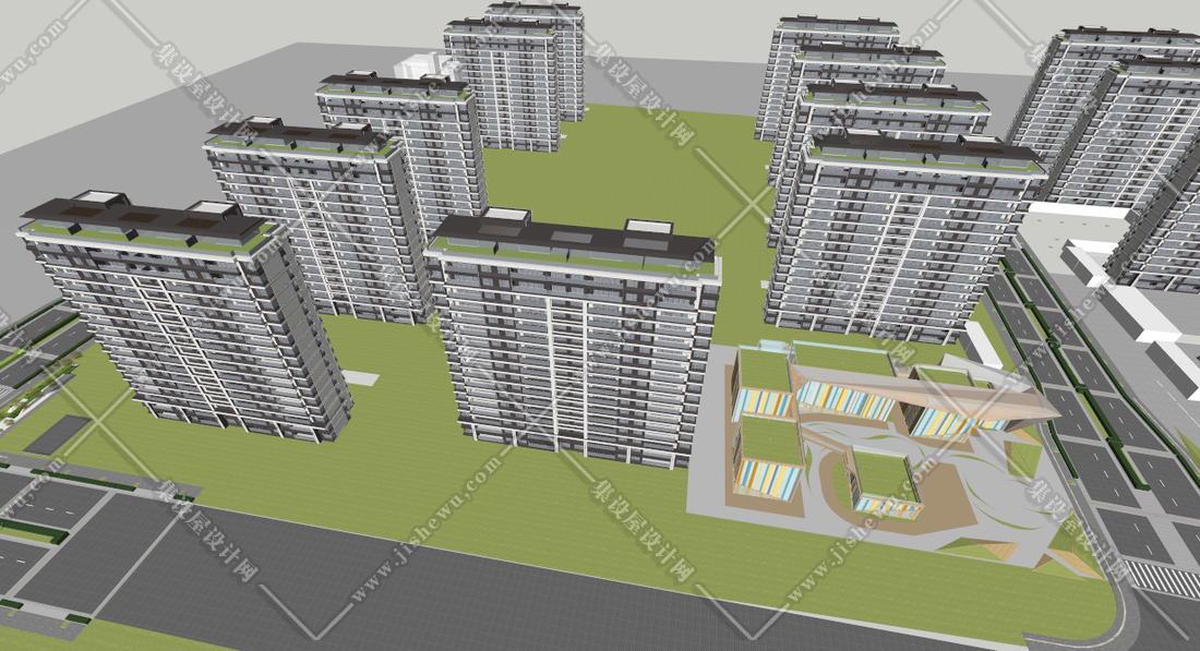 建业郑州电影小镇橙园一期现代高层住宅-5