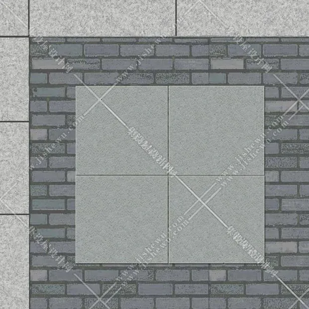 灰色室外广场拼砖贴图-1