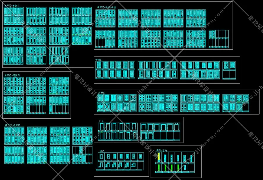 CAD门图库合集+赠送精品专用CAD填充图案-6