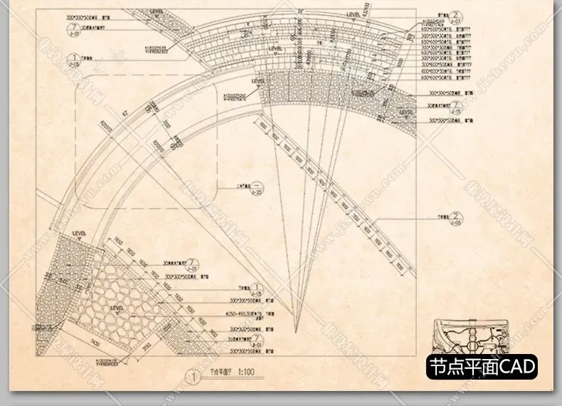 公园广场花园林景观设计方案施工图平面素材 亭子cad节点图例图库-10