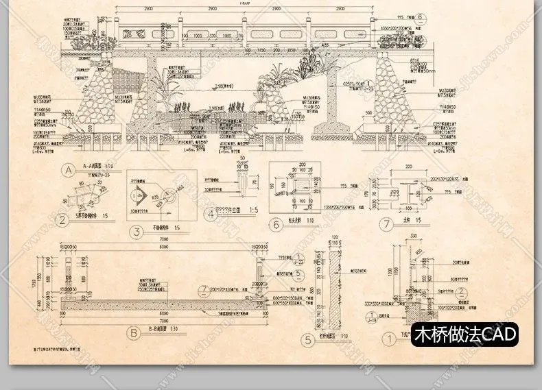 公园广场花园林景观设计方案施工图平面素材 亭子cad节点图例图库-13