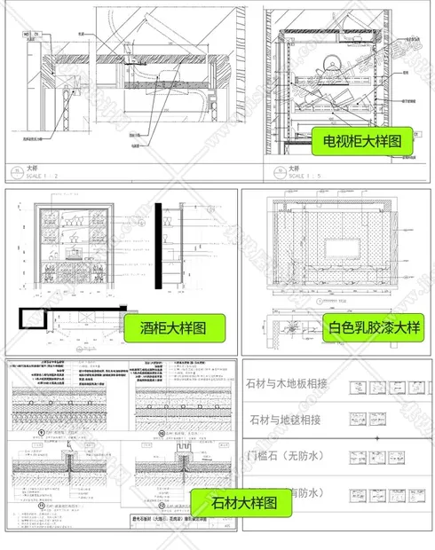 CAD节点大样图立面图库家装工装室内设计工艺深化详图CAD施工图-17