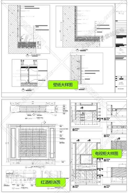 CAD节点大样图立面图库家装工装室内设计工艺深化详图CAD施工图-16