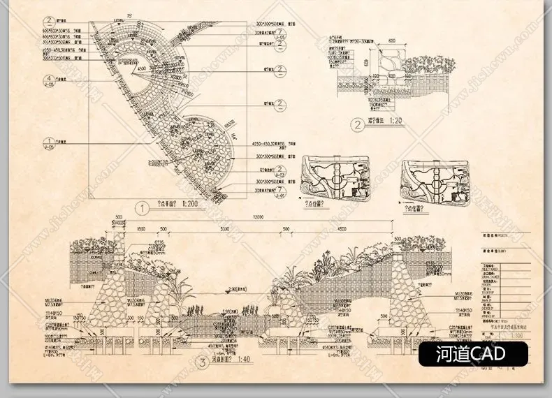 公园广场花园林景观设计方案施工图平面素材 亭子cad节点图例图库-6